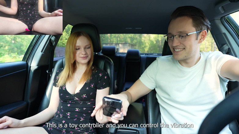 Verlonis: Сюрприз Verlonis для Justin Lush Control внутри ее киски во время вождения автомобиля на публике