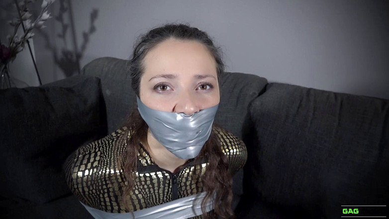 Gag Attack: Julia - Catsuit Tape Bondage