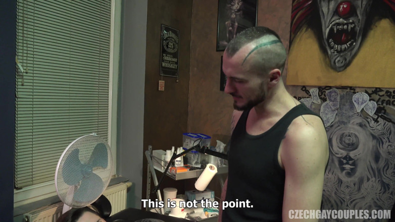 Czech Gay Couples: Czech Gay Couples 8 Tattoo Shop Gangbang - Tough Guy’s Hairy Hole...