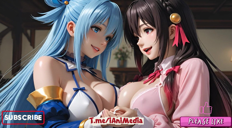 Ianimedia: Sfw Aqua і Yunyun з м'якого шоу Konosuba, зворушливі та поцілунки лесбіянок