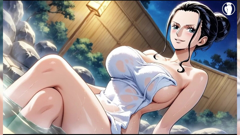 Croft JOI: Nico Robin Nuda Che Mostra La Sua Figa Rasata E...