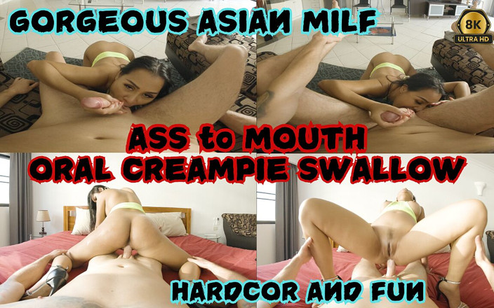 AsianSexVR: Arsch zu mund oraler creampie schlucken