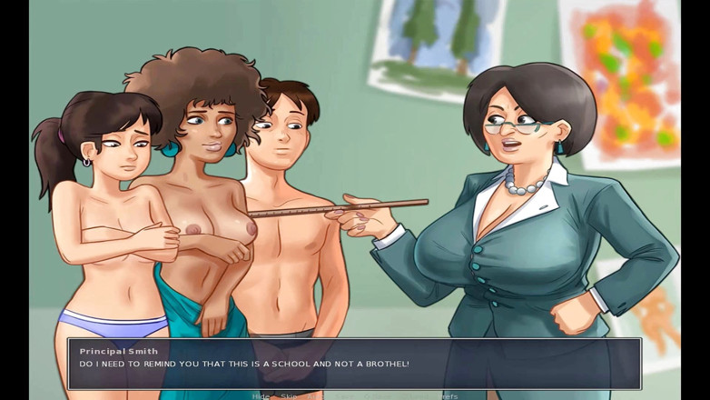 Hentai World: Kisah musim panas - kepala sekolah tiba-tiba muncul