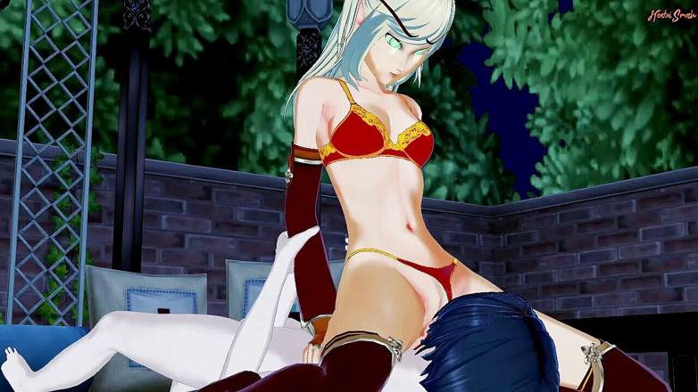 Hentai Smash: Hot Warcraft Elf cavalga uma cara de caras antes de...