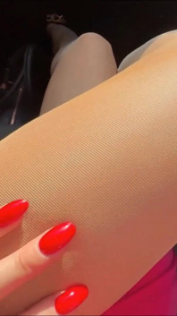 Adoro le calze di nylon in macchina