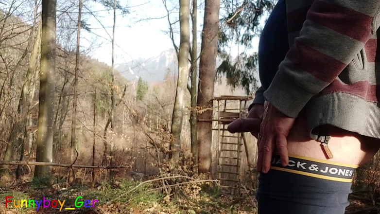 Funnyboy-Ger: Traumhaft: Ich Pisse Im Wald in Den Bergen Und Wichse...