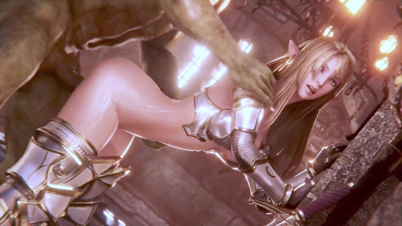 X Hentai: Elf Warrior se fute tare cu un Monter