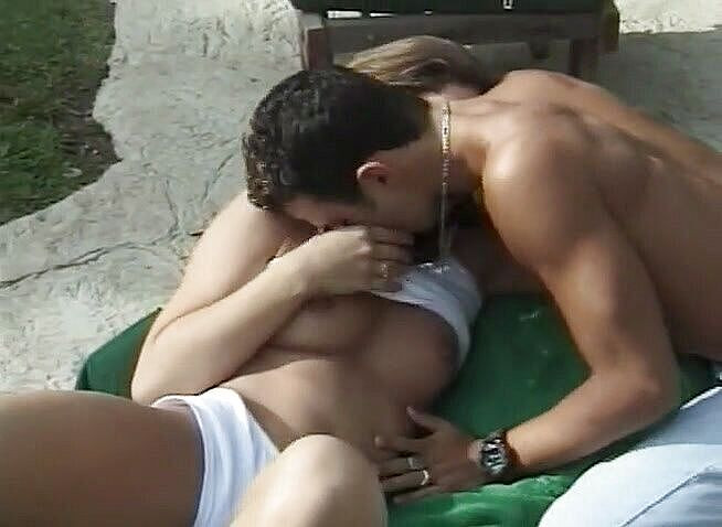 The Vintage Era: Gorgeous brunette spreads her legs and gets pussy slammed outdoors