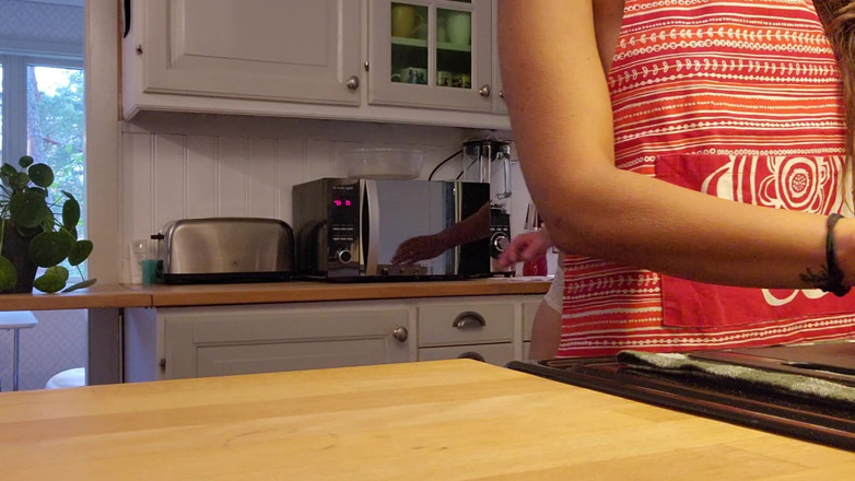AngelinaLove: Hot MILF Gets Fucked From Behind in the Kitchen Her...