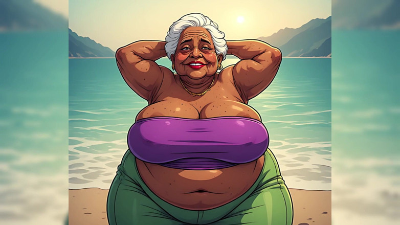 AI Porn: Dessin animé SSBBW indiens