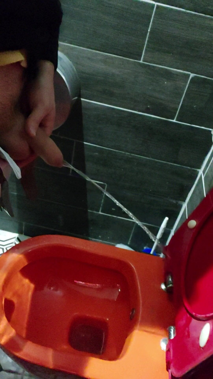 Dominozz: Urin in einer öffentlichen toilette
