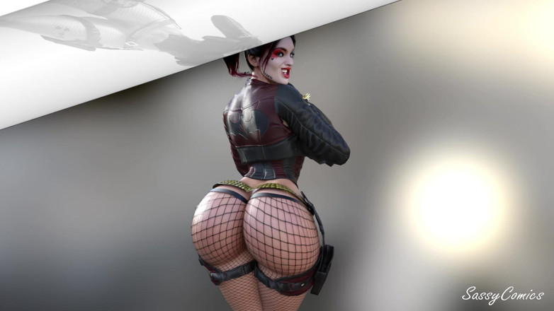 Sassy comics: Harley Quinn dikongkek dubur oleh zakar besar Joker