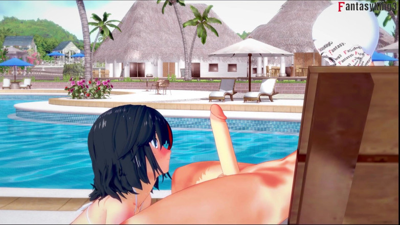 Fantasy king: Ryuko Matoi Ahegao Sex na bazénu