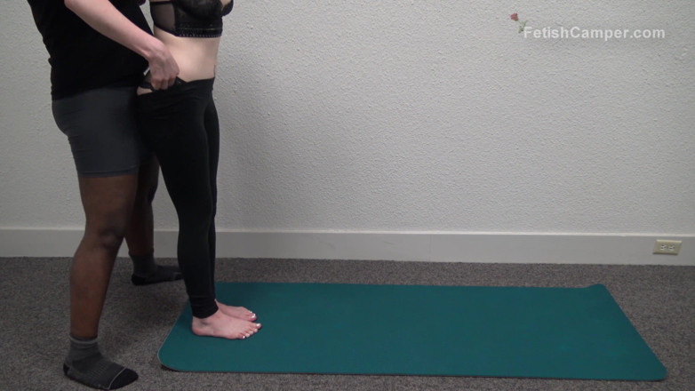 FetishCamper: Full video vit byte svart leggings vpl slipning